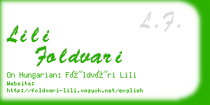 lili foldvari business card